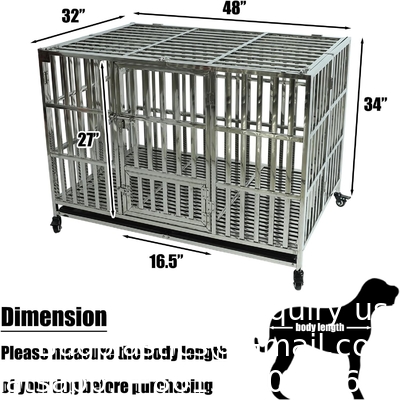 Cage de chien en acier inoxydable haute anxiété indestructible et échapper à l'épreuve du chien