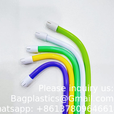Vente en gros de conseils d'aspiration colorés et clairs Aspirateur tube éjecteurs de salive dentaire jetables pliables