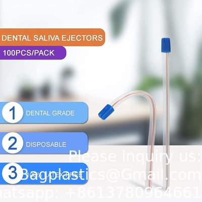 Éjecteurs de salive de haute qualité Évacuation colorée transparente Conseils de suction chirurgicale Éjecteur de salive dentaire jetable