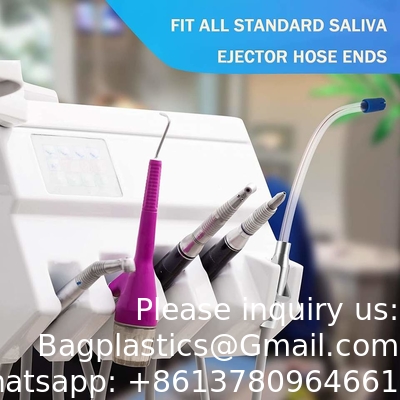 Éjecteurs de salive de haute qualité Évacuation colorée transparente Conseils de suction chirurgicale Éjecteur de salive dentaire jetable