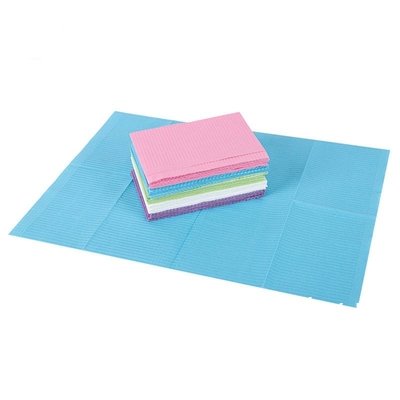Bibe dentaire de qualité colorée 3 couches imperméable à l'eau absorbant patient médical confortable Bibe dentaire jetable