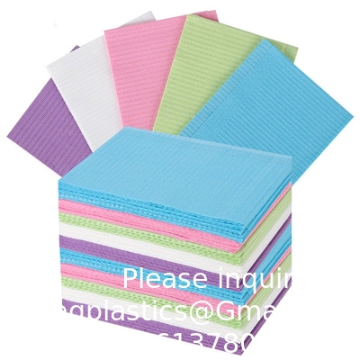 Bibe dentaire de qualité colorée 3 couches imperméable à l'eau absorbant patient médical confortable Bibe dentaire jetable