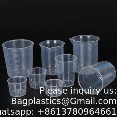 Gobelets de médicaments transparents et jetables Gobelets de médicaments en plastique en PP Dispenser de médicaments 10 ml 20 ml 30 ml Médicaments de mesure liquide