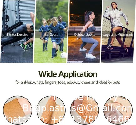 Kinésiologie Élastique Crêpe Athlétique Sport Ruban adhésif désinfection Couleur de peau Bandage pour animaux de compagnie Bandage auto-adhésif cohérent