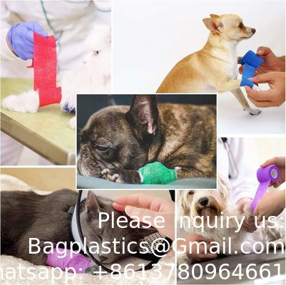 Kinésiologie Élastique Crêpe Athlétique Sport Ruban adhésif désinfection Couleur de peau Bandage pour animaux de compagnie Bandage auto-adhésif cohérent