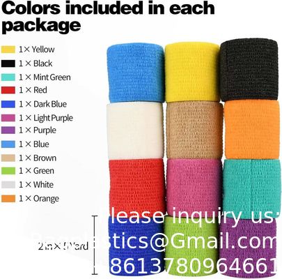 Kinésiologie Élastique Crêpe Athlétique Sport Ruban adhésif désinfection Couleur de peau Bandage pour animaux de compagnie Bandage auto-adhésif cohérent