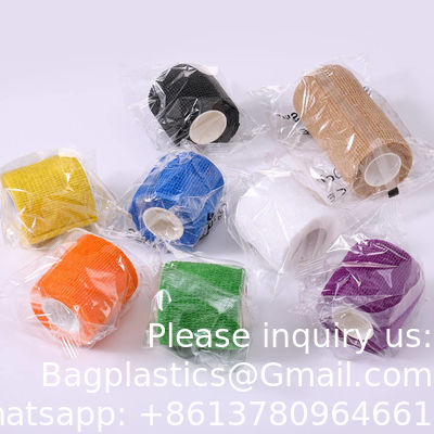 Kinésiologie Élastique Crêpe Athlétique Sport Ruban adhésif désinfection Couleur de peau Bandage pour animaux de compagnie Bandage auto-adhésif cohérent