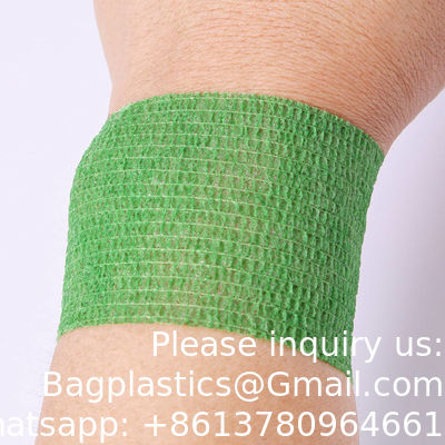 Kinésiologie Élastique Crêpe Athlétique Sport Ruban adhésif désinfection Couleur de peau Bandage pour animaux de compagnie Bandage auto-adhésif cohérent