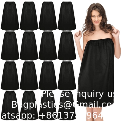 Robe de massage en PP, robe de bain jetable, robe de bain sans bretelles pour le sauna de beauté.