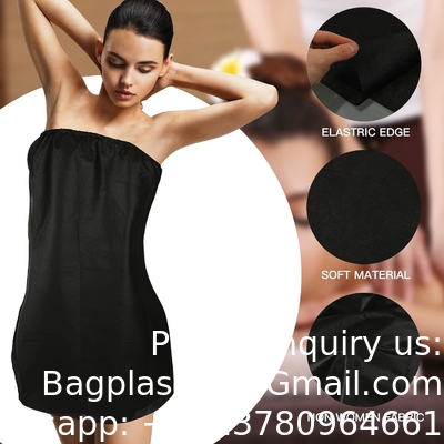 Robe de massage en PP, robe de bain jetable, robe de bain sans bretelles pour le sauna de beauté.