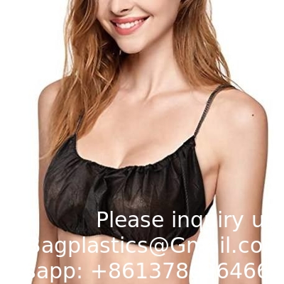Soutiens-gorge de plage d'hôtel OEM de haute qualité Soutiens-gorge en une pièce Noir épaule Femmes sexy soutiens-gorge non tissés jetables
