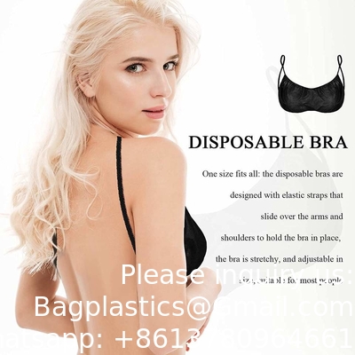 Soutiens-gorge de plage d'hôtel OEM de haute qualité Soutiens-gorge en une pièce Noir épaule Femmes sexy soutiens-gorge non tissés jetables