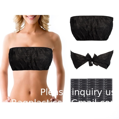 Soutiens-gorge de plage d'hôtel OEM de haute qualité Soutiens-gorge en une pièce Noir épaule Femmes sexy soutiens-gorge non tissés jetables
