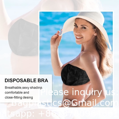 Soutiens-gorge de plage d'hôtel OEM de haute qualité Soutiens-gorge en une pièce Noir épaule Femmes sexy soutiens-gorge non tissés jetables