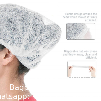 Bouffant Casquettes à usage unique Casquette de douche personnalisée Hôtel Aménagement salle de bain Spa Casquette de cheveux imperméable à l'eau Casquette blanche jetable