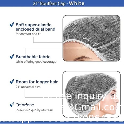 Bouffant Casquettes à usage unique Casquette de douche personnalisée Hôtel Aménagement salle de bain Spa Casquette de cheveux imperméable à l'eau Casquette blanche jetable