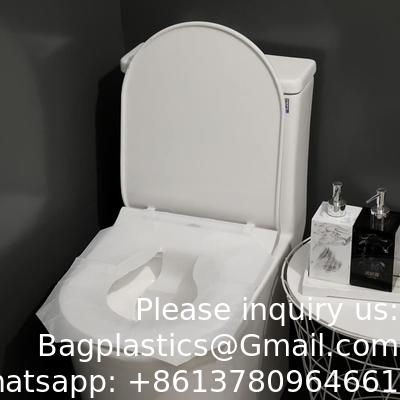 Couverture de siège de toilette jetable en papier biodégradable et étanche Couverture de siège de toilette pour adultes Enfants, idéal pour l'hôtel