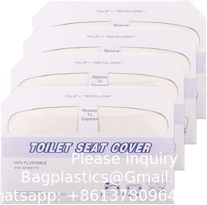 Couverture de siège de toilette jetable en papier biodégradable et étanche Couverture de siège de toilette pour adultes Enfants, idéal pour l'hôtel