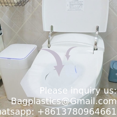 Couverture de siège de toilette jetable en papier biodégradable et étanche Couverture de siège de toilette pour adultes Enfants, idéal pour l'hôtel