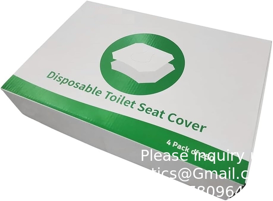 Couverture de siège de toilette jetable en papier biodégradable et étanche Couverture de siège de toilette pour adultes Enfants, idéal pour l'hôtel