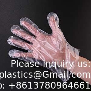 Vente en gros de gants à main jetables pour la préparation alimentaire TPE CPE HDPE Noir Gants en plastique jetables de résistance transparente