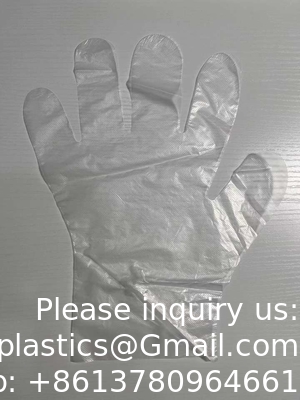 Vente en gros de gants à main jetables pour la préparation alimentaire TPE CPE HDPE Noir Gants en plastique jetables de résistance transparente