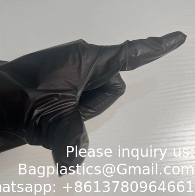 Vente en gros de gants à main jetables pour la préparation alimentaire TPE CPE HDPE Noir Gants en plastique jetables de résistance transparente