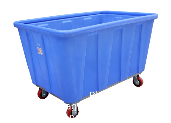 1040x640x1750mm Chine Fabricant HDPE Chariot de blanchisserie lourd pour hôtel et hôpital Chariot de cage en vrac en plastique