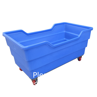1040x640x1750mm Chine Fabricant HDPE Chariot de blanchisserie lourd pour hôtel et hôpital Chariot de cage en vrac en plastique