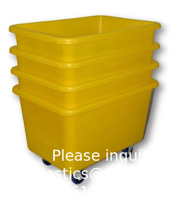1040x640x1750mm Chine Fabricant HDPE Chariot de blanchisserie lourd pour hôtel et hôpital Chariot de cage en vrac en plastique