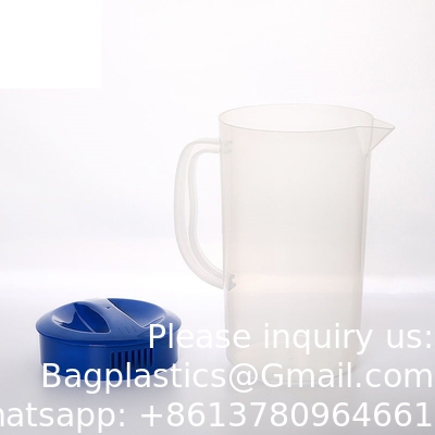 Pot en plastique avec couvercle BPA-FREE Carafes écologiques mélanger les boissons Flasque d'eau jus de citronnée Flasque de boisson glace