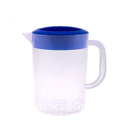 Pot en plastique avec couvercle BPA-FREE Carafes écologiques mélanger les boissons Flasque d'eau jus de citronnée Flasque de boisson glace