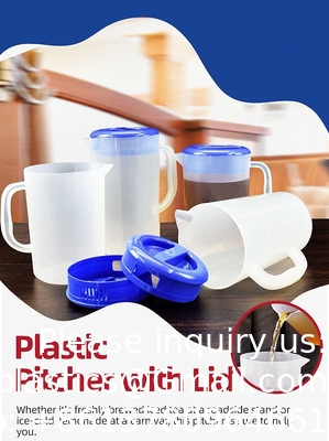 Pot en plastique avec couvercle BPA-FREE Carafes écologiques mélanger les boissons Flasque d'eau jus de citronnée Flasque de boisson glace
