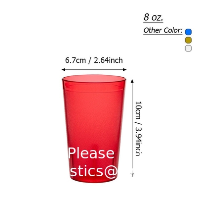 8 oz Custom Tumbler Cup Logo Ambre Verres à boire de l'eau Tumbler plastique Tumbler tasse à boisson