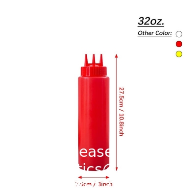 Bouteilles à épices pour les liquides pour le sirop, le ketchup, les sauces, les vinaigrettes, l'huile, les bouteilles de sucre de miel