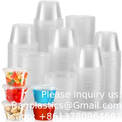 Coupe à portions avec couvercle, petit récipient en plastique avec couvercle, coupe à souffle étanche, coupe à soupe, sauce
