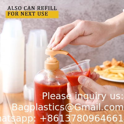 Coupe à portions avec couvercle, petit récipient en plastique avec couvercle, coupe à souffle étanche, coupe à soupe, sauce
