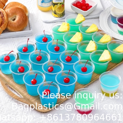 5.5 oz tasses de portion avec couvercle, tasses à la gelée, petits contenants en plastique, tasses à souffle hermétiques et empilables