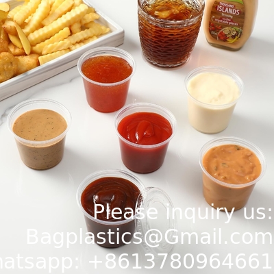 5.5 oz tasses de portion avec couvercle, tasses à la gelée, petits contenants en plastique, tasses à souffle hermétiques et empilables