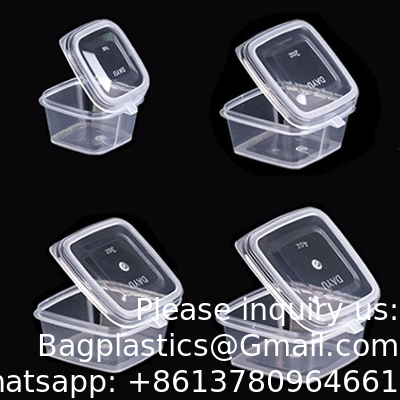 1 oz 2 oz 3 oz 4 oz Coupe à la sauce au piment jetable à emporter en PP, en plastique transparent, avec couvercle à charnière