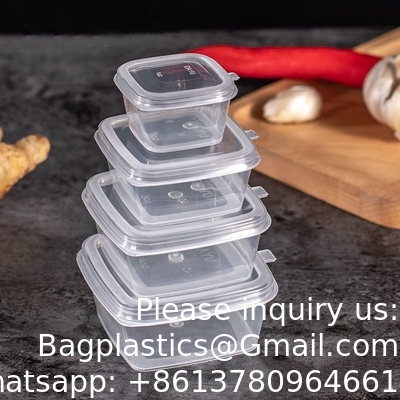1 oz 2 oz 3 oz 4 oz Coupe à la sauce au piment jetable à emporter en PP, en plastique transparent, avec couvercle à charnière