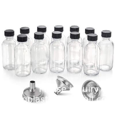 Petites bouteilles en verre transparent avec couvercle Boston Bouteilles d'échantillons pour potions, jus, bien-être, ginger shots, whisky, liquides