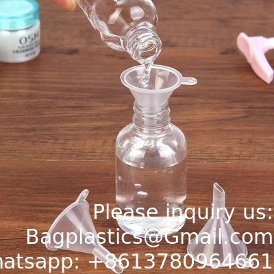 Des entonnoirs de laboratoire jetables en plastique, des entonnoirs en plastique transparent, des entonnoirs en plastique PP transparents, des mini-parfumes