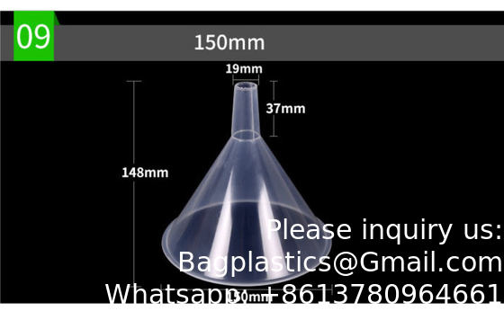 Fabricant directement en laboratoire Funnel en plastique transparent bon marché, Funnel de distribution de mini-parfums en plastique PP transparent