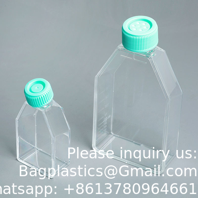 T25 T75 T175 Laboratoire plastique stérile culture à usage unique médias de culture de tissus cellulaires flacon flacon aplati
