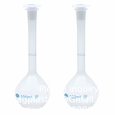 100 ml de flacons de mesure volumétriques en plastique pour laboratoire avec capuchon à capuche étanche à la chaleur pour laboratoire