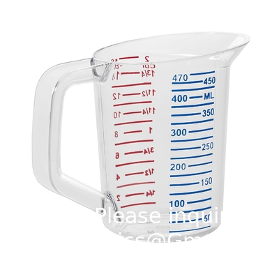 500 ml tasses à mesurer en plastique transparent à bec pour laboratoire, cuisine