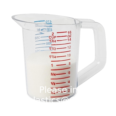 500 ml tasses à mesurer en plastique transparent à bec pour laboratoire, cuisine