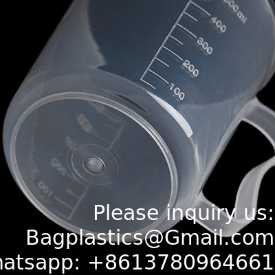500 ml tasses à mesurer en plastique transparent à bec pour laboratoire, cuisine