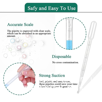 Pipettes à goutte à goutte en plastique jetables de 3 ml, goutte à goutte calibrée adaptée au laboratoire scientifique, art de bricolage (15)